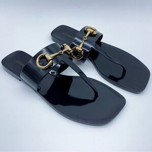 Jeffrey Campbell "A Lil Bit" Thong Black Sandal